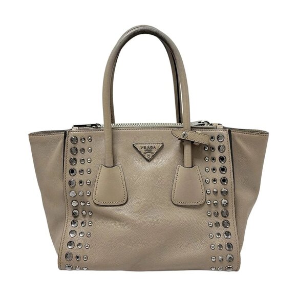PRADA - Pink Beige Leather Handbag 585-081625 - Picture 1 of 9